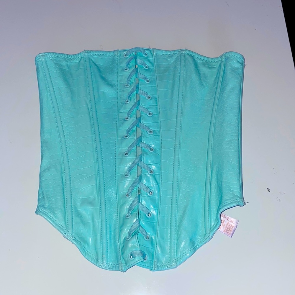Rihanna Fenty blue corset